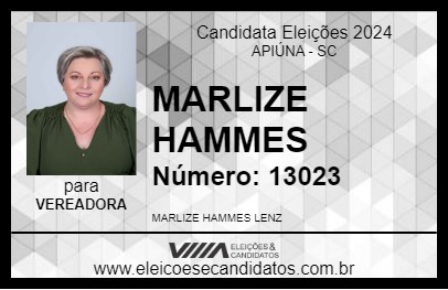 Candidato MARLIZE HAMMES 2024 - APIÚNA - Eleições