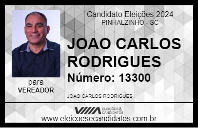 Candidato JOAO CARLOS RODRIGUES 2024 - PINHALZINHO - Eleições