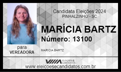 Candidato MARÍCIA BARTZ 2024 - PINHALZINHO - Eleições