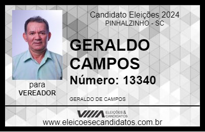 Candidato GERALDO CAMPOS 2024 - PINHALZINHO - Eleições