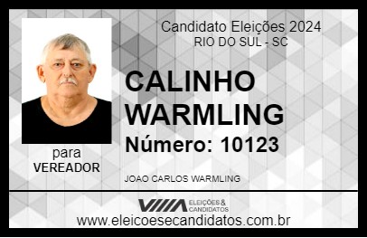 Candidato CALINHO WARMLING 2024 - RIO DO SUL - Eleições