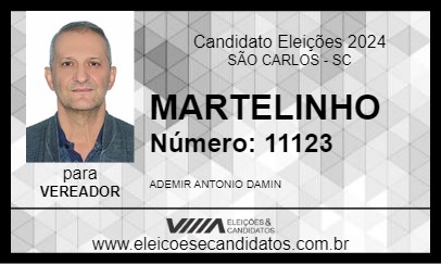 Candidato MARTELINHO 2024 - SÃO CARLOS - Eleições