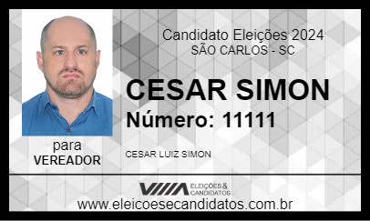 Candidato CESAR SIMON 2024 - SÃO CARLOS - Eleições