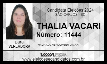 Candidato THALIA VACARI 2024 - SÃO CARLOS - Eleições