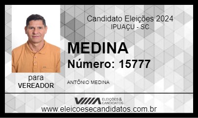 Candidato MEDINA 2024 - IPUAÇU - Eleições