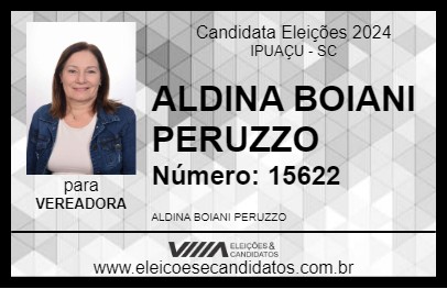 Candidato ALDINA BOIANI PERUZZO 2024 - IPUAÇU - Eleições