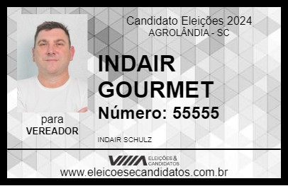 Candidato INDAIR GOURMET  2024 - AGROLÂNDIA - Eleições