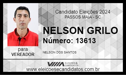 Candidato NELSON GRILO 2024 - PASSOS MAIA - Eleições