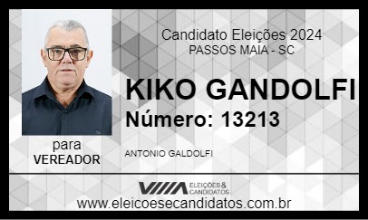 Candidato KIKO GANDOLFI 2024 - PASSOS MAIA - Eleições