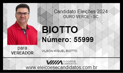 Candidato BIOTTO 2024 - OURO VERDE - Eleições