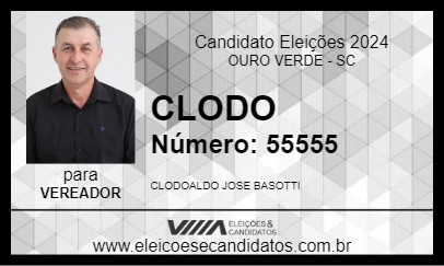 Candidato CLODO 2024 - OURO VERDE - Eleições