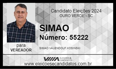 Candidato SIMAO 2024 - OURO VERDE - Eleições