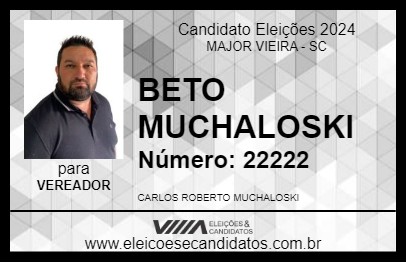 Candidato BETO MUCHALOSKI 2024 - MAJOR VIEIRA - Eleições