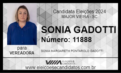 Candidato SONIA GADOTTI 2024 - MAJOR VIEIRA - Eleições