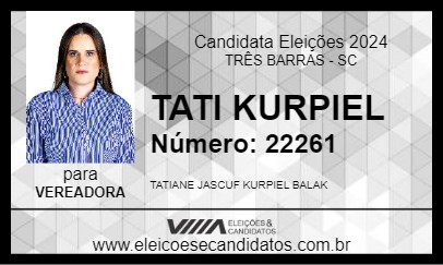 Candidato TATI KURPIEL 2024 - TRÊS BARRAS - Eleições