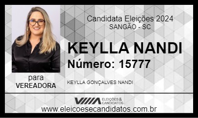 Candidato KEYLLA NANDI 2024 - SANGÃO - Eleições