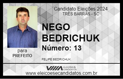 Candidato NEGO BEDRICHUK 2024 - TRÊS BARRAS - Eleições