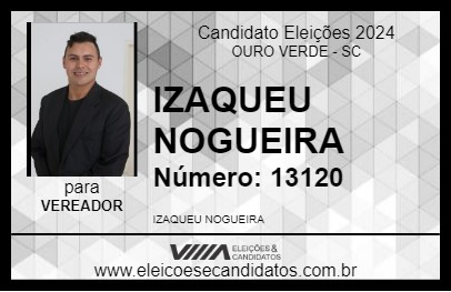 Candidato IZAQUEU NOGUEIRA 2024 - OURO VERDE - Eleições