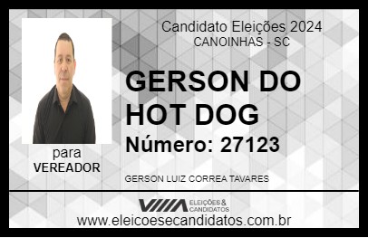 Candidato GERSON DO HOT DOG 2024 - CANOINHAS - Eleições