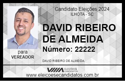 Candidato DAVID RIBEIRO DE ALMEIDA 2024 - ILHOTA - Eleições