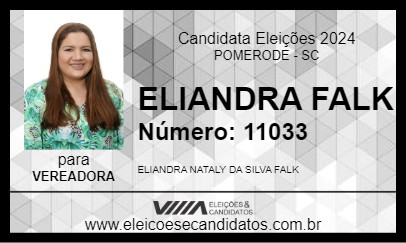 Candidato ELIANDRA FALK 2024 - POMERODE - Eleições