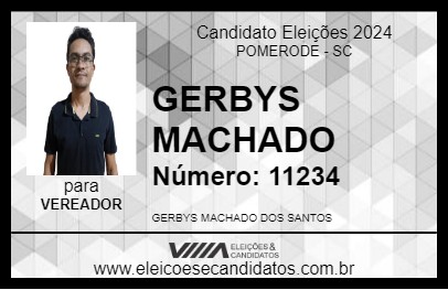 Candidato GERBYS MACHADO 2024 - POMERODE - Eleições