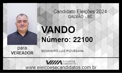 Candidato VANDO 2024 - GALVÃO - Eleições