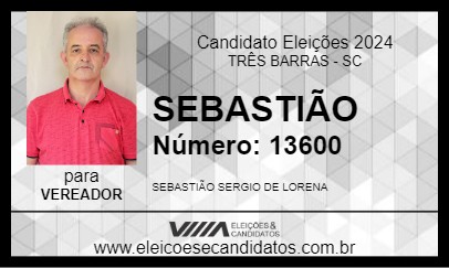 Candidato SEBASTIÃO 2024 - TRÊS BARRAS - Eleições