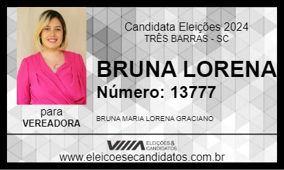 Candidato BRUNA LORENA 2024 - TRÊS BARRAS - Eleições