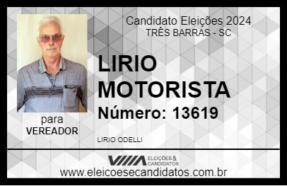 Candidato LIRIO MOTORISTA 2024 - TRÊS BARRAS - Eleições