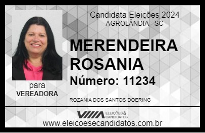 Candidato MERENDEIRA ROSANIA 2024 - AGROLÂNDIA - Eleições