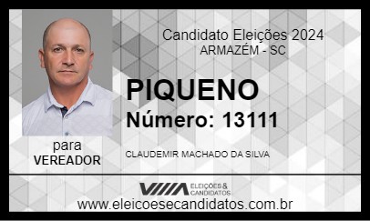 Candidato PIQUENO 2024 - ARMAZÉM - Eleições