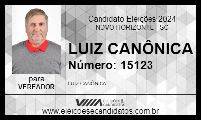 Candidato LUIZ CANÔNICA 2024 - NOVO HORIZONTE - Eleições