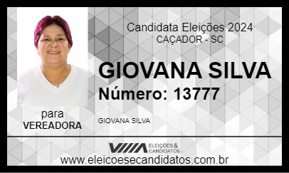 Candidato GIOVANA SILVA 2024 - CAÇADOR - Eleições