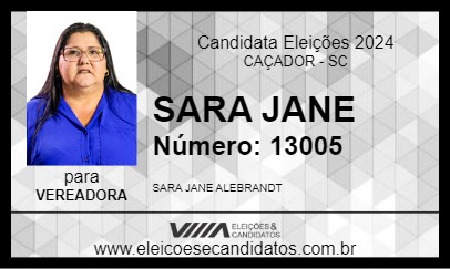 Candidato SARA JANE 2024 - CAÇADOR - Eleições