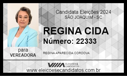 Candidato REGINA CIDA 2024 - SÃO JOAQUIM - Eleições