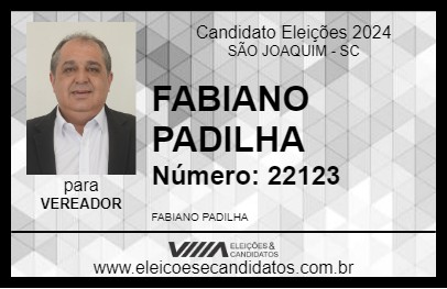 Candidato FABIANO PADILHA 2024 - SÃO JOAQUIM - Eleições