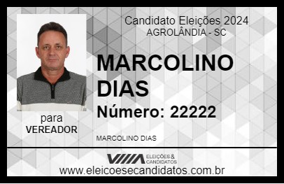 Candidato MARCOLINO DIAS 2024 - AGROLÂNDIA - Eleições