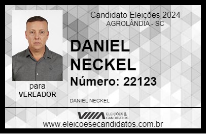 Candidato DANIEL NECKEL 2024 - AGROLÂNDIA - Eleições