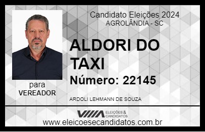 Candidato ALDORI DO TAXI 2024 - AGROLÂNDIA - Eleições