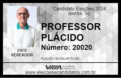 Candidato PROFESSOR PLÁCIDO 2024 - MAFRA - Eleições