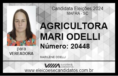 Candidato AGRICULTORA MARI ODELLI 2024 - MAFRA - Eleições