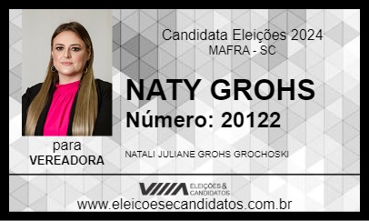 Candidato NATY GROHS 2024 - MAFRA - Eleições