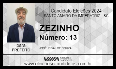 Candidato ZEZINHO 2024 - SANTO AMARO DA IMPERATRIZ - Eleições