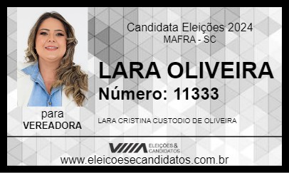 Candidato LARA OLIVEIRA 2024 - MAFRA - Eleições