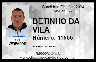 Candidato BETINHO DA VILA 2024 - MAFRA - Eleições