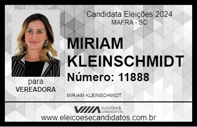 Candidato MIRIAM KLEINSCHMIDT 2024 - MAFRA - Eleições