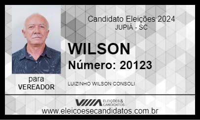 Candidato WILSON 2024 - JUPIÁ - Eleições