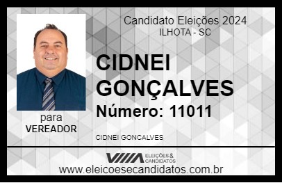 Candidato CIDNEI GONÇALVES 2024 - ILHOTA - Eleições