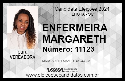 Candidato ENFERMEIRA MARGARETH 2024 - ILHOTA - Eleições